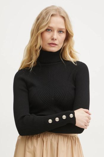 Sveter Marciano Guess LUNA dámsky, čierna farba, tenký, s rolákom, 4BGR02 5613Z