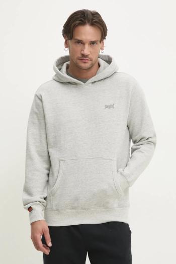 Bavlnená mikina Superdry pánska, šedá farba, s kapucňou, melanžová, M2014168A-D6V
