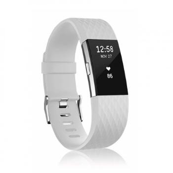 BStrap Silicone Diamond (Small) remienok na Fitbit Charge 2, white (SFI002C30)