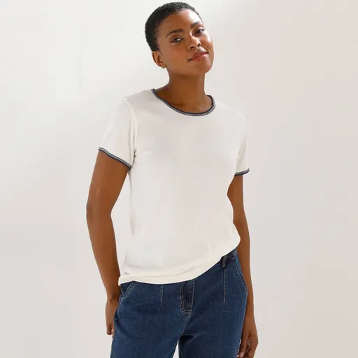 Tričko s krátkymi rukávmi a kontrastným lemom