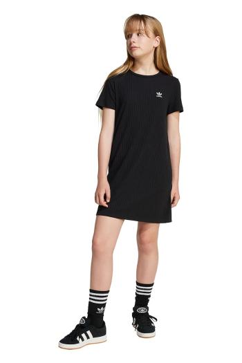 Dievčenské šaty adidas Originals čierna farba, mini, rovný strih, JC8429