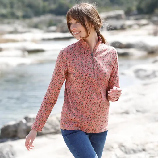 Tričko so stojačikom na zips a potlačou