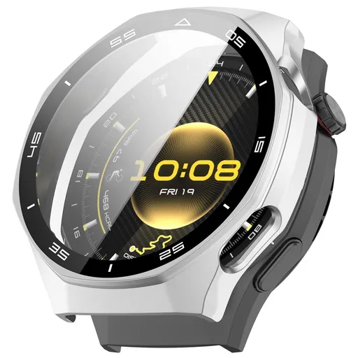 PC FULL COVER Plastový kryt so sklom pre Huawei Watch GT 6 Pro 46mm strieborný