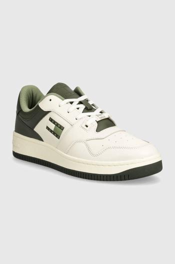 Tenisky Tommy Jeans TJM BASKET LEATHER zelená farba, EM0EM01434