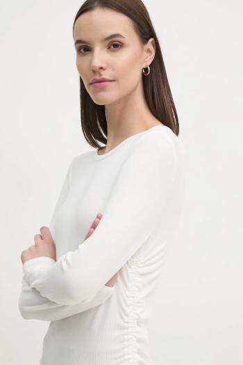 Tričko s dlhým rukávom Dkny dámske, béžová farba, DP5T9985