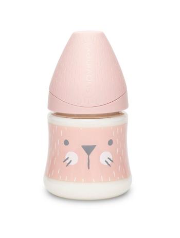 Suavinex Premium Hygge Láhev 0m+ 150 ml 1 ks vousky růžová
