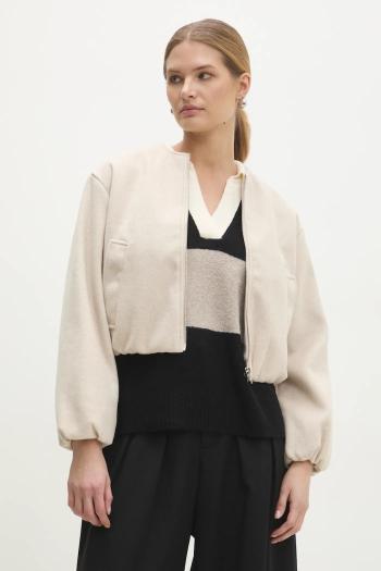 Bunda Answear.LAB dámska, béžová farba, prechodná