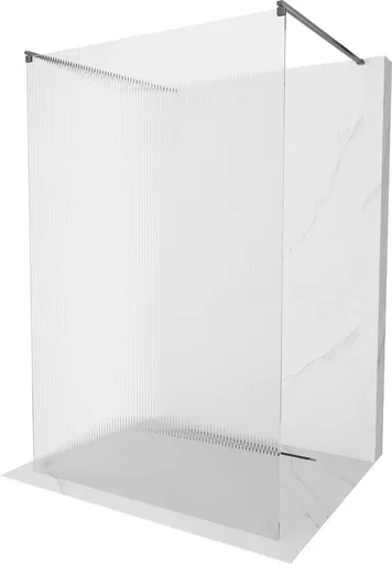 MEXEN/S - Kioto samostatne stojaca sprchová zástena 110 x 200, prúžky 8 mm, grafit metal 800-110-002-95-09