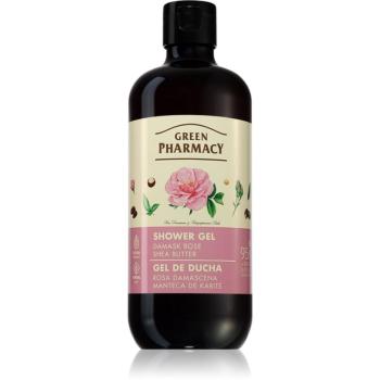 Green Pharmacy Damask Rose & Shea Butter Shower Gel gyengéd tusfürdő gél 500 ml