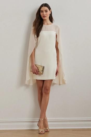 Šaty Lauren Ralph Lauren béžová farba, mini, rovný strih, 253963771