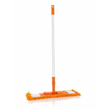 BRILANZ Mop plochý ženilkový s teleskopickou tyčou 120 cm, oranžový 