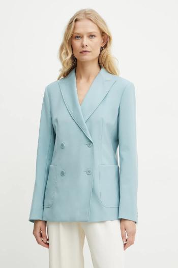 Sako Weekend Max Mara tyrkysová farba, dvojradové, jednofarebné, 2515041031600