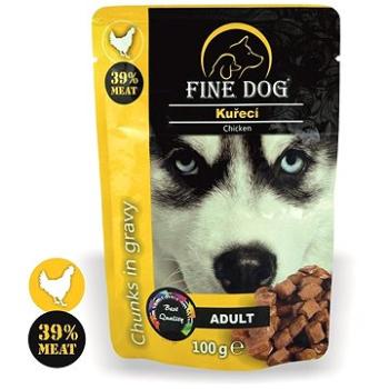 FINE DOG kapsička Adult KURACIE v omáčke 22× 100 g (8595657302949)
