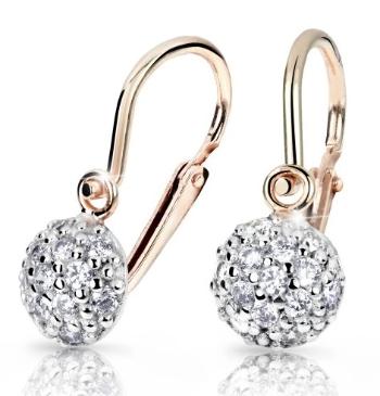 Cutie Jewellery Trblietavé detské náušnice z ružového zlata C2747-10-10-X-4