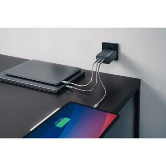 Verbatim GaN 32205, cestovná nabíjačka do siete, USB 3.0, USB C, sivá, 240 W, vymeniteľné vidlice C,G,A