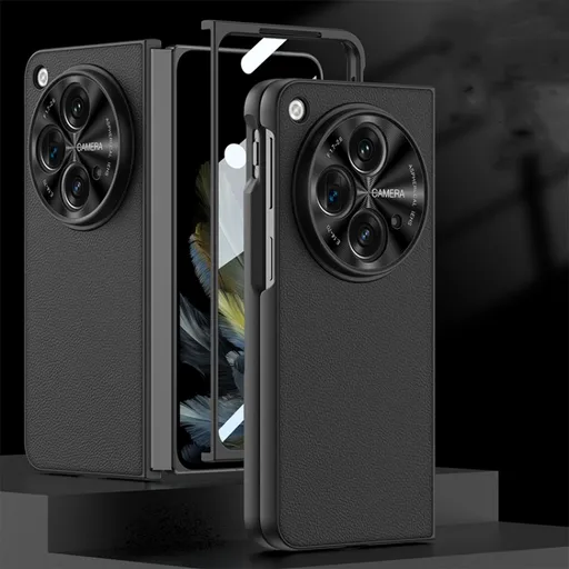 GKK LEATHER Kryt so sklom pre OnePlus Open čierny