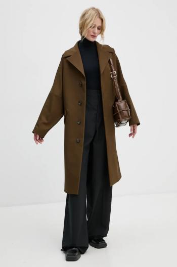 Kabát MM6 Maison Margiela dámsky, zelená farba, prechodný, oversize, S62AA0087.M35222