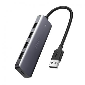 Ugreen CM219 USB HUB adaptér 4x USB 3.2 / Micro USB, šedý (CM219 50985)