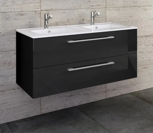 VCM 2dílná umyvadlová skříňka Budasi, černá