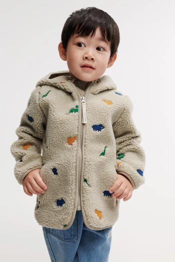 Detská fleecová bunda Liewood Mara Pile Jacket béžová farba, LW18920