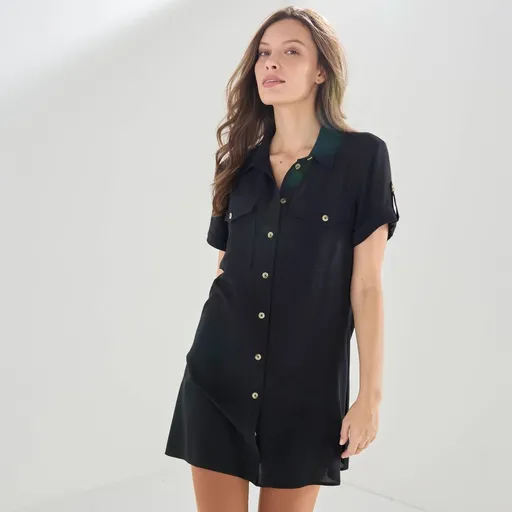 Dlhá košeľa s krátkymi rukávmi