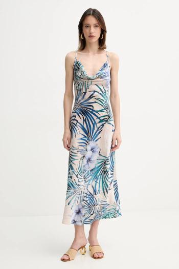 Šaty Guess NEW AKILINA béžová farba, maxi, priliehavá, W5GK85 WH9C2