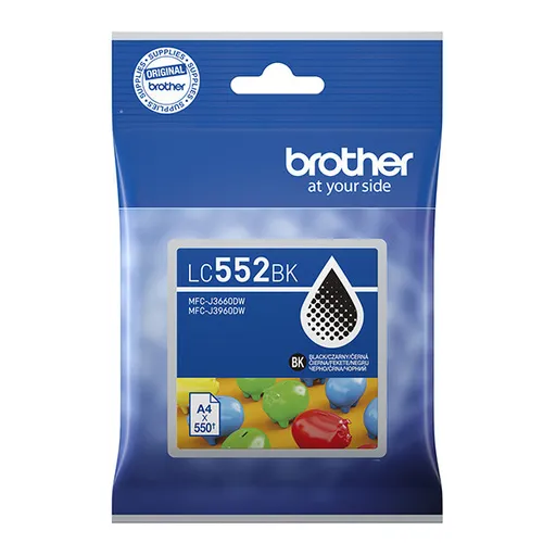 Brother originál ink LC552BK, black, 550str., čierna
