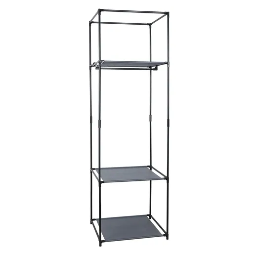 ALBUS vešiak na šatstvo, kov a textil, čierny