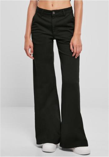 Urban Classics Ladies High Waist Wide Leg Chino Pants black - 28