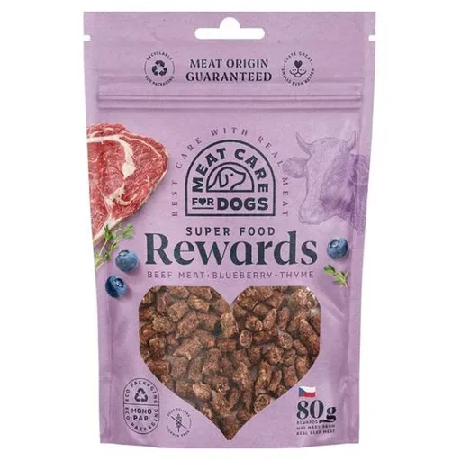 MEAT CARE Rewads Maškrty pre psov hovädzie s čučoriedkou