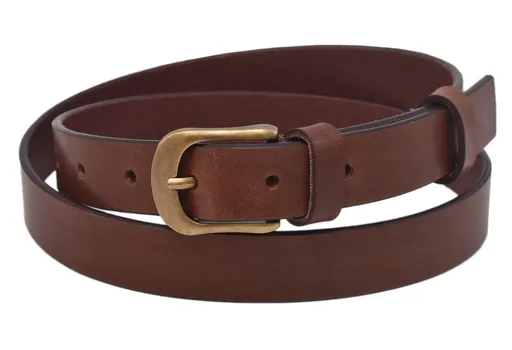 Kožený dámsky opasok 720-25-42 tmavohnedý pracka Šarlota