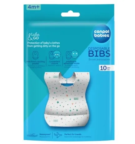 Canpol babies Podbradník vodeodolný jednorazový s vreckom (10ks)