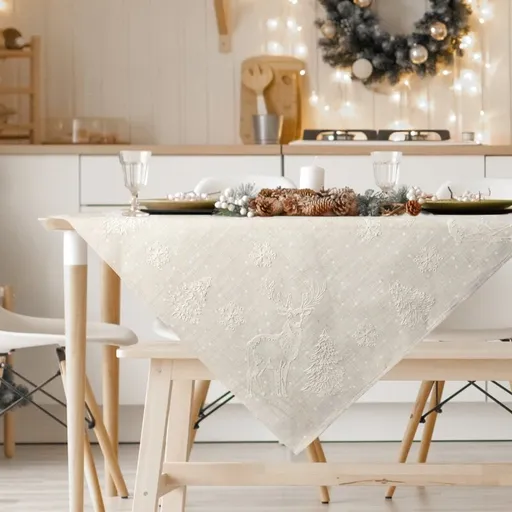 ArtFir Vianočný obrus 08 | béžová 85 x 85 cm