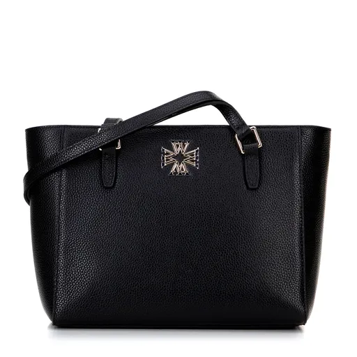 Dámska ramenná kabelka z kože čierna 100-4E-612-1