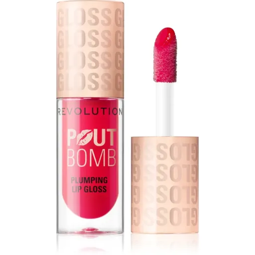 Makeup Revolution Pout Bomb lesk na pery so zväčšujúcim efektom odtieň Cherry Sheer Red 4.6 ml