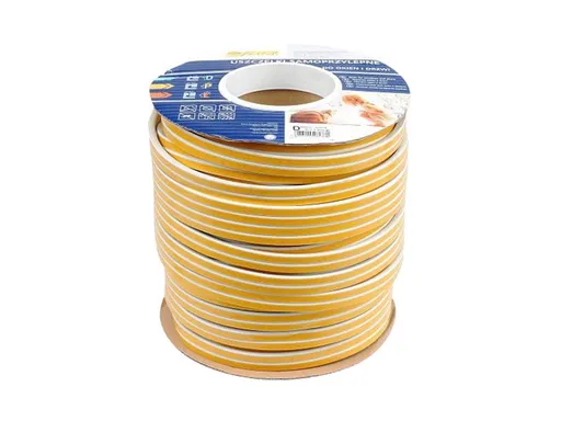 Samolepiace tesnenia okien a dverí VOREL TO-76757 9x7,4mm TYP D biele 100m