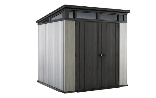 Záhradný domček plocha 214 x 218 cm (sivá + sivohnedá)