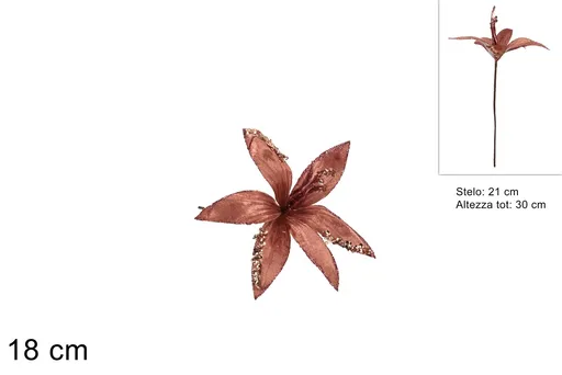 MAKRO - Ruža vianočná zapichovacia 30cm, medená