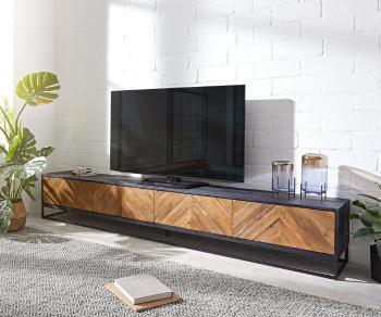 TV stolík Famke 240 cm mango teak 4 dvierka