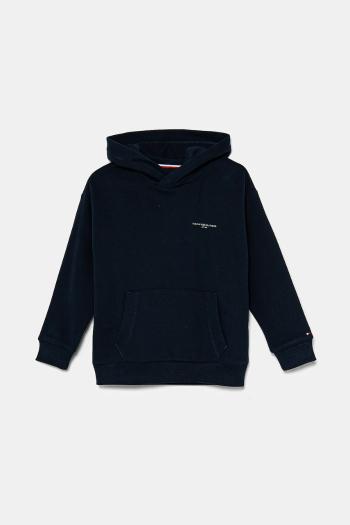 Detská mikina Tommy Hilfiger tmavomodrá farba, s kapucňou, jednofarebná, KS0KS00595