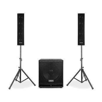 Vonyx VX880BT, 2.1 aktívny reproduktorový set, 1000W, 15", 2x8", USB/SD/MP3/BT