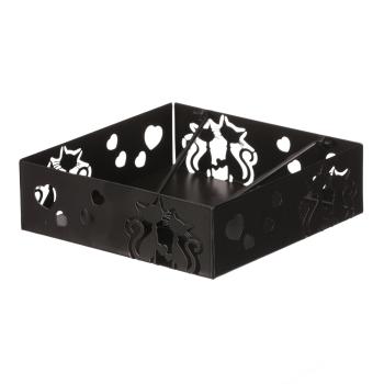 Autronic Suport șervețel metalic pătrat Cats,negru