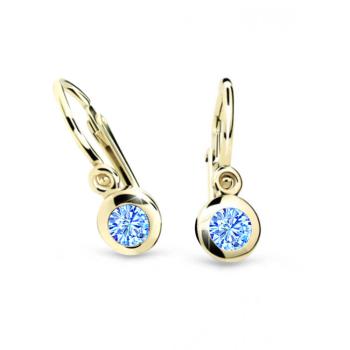 Cutie Jewellery Zlaté detské náušnice C1537-10-X-1 svetlo modrá