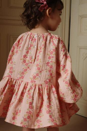 Detská bavlnená blúzka Konges Sløjd COCO BLOUSE GOTS ružová farba, vzorovaná, KS102274