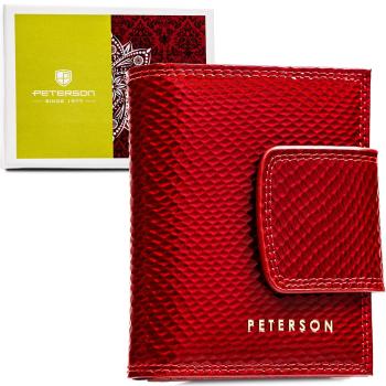 Dámska kožená peňaženka na patent s priehradkami na karty – Peterson