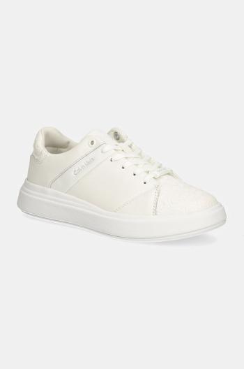 Topánky Calvin Klein CUPSOLE LACE UP MONO MIX dámske, biela farba, HW0HW02218