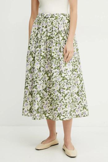 Bavlnená sukňa Weekend Max Mara béžová farba, midi, áčkový strih, 2515101092600