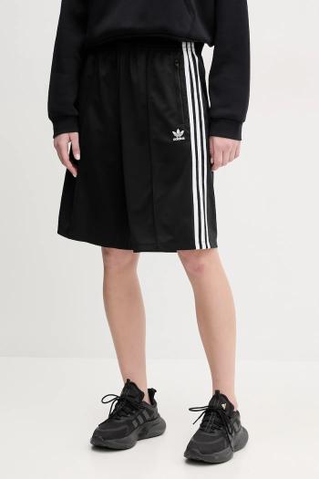 Šortky adidas Originals Firebird dámske, čierna farba, s nášivkou, vysoký pás, JD0286