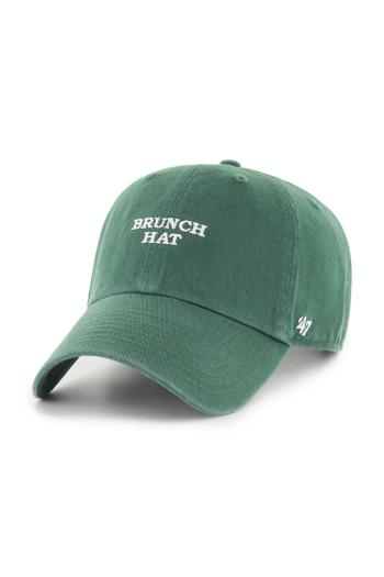 Bavlnená šiltovka 47 brand Phrase Base Runner Icon zelená farba, jednofarebná, XX-BSRIC1411GWS-DGC