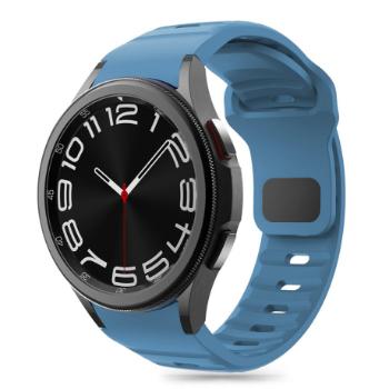 Tech-Protect Silicone Line remienok na Samsung Galaxy Watch 4 / 5 / 5 Pro / 6 / 7 / FE, montego blue